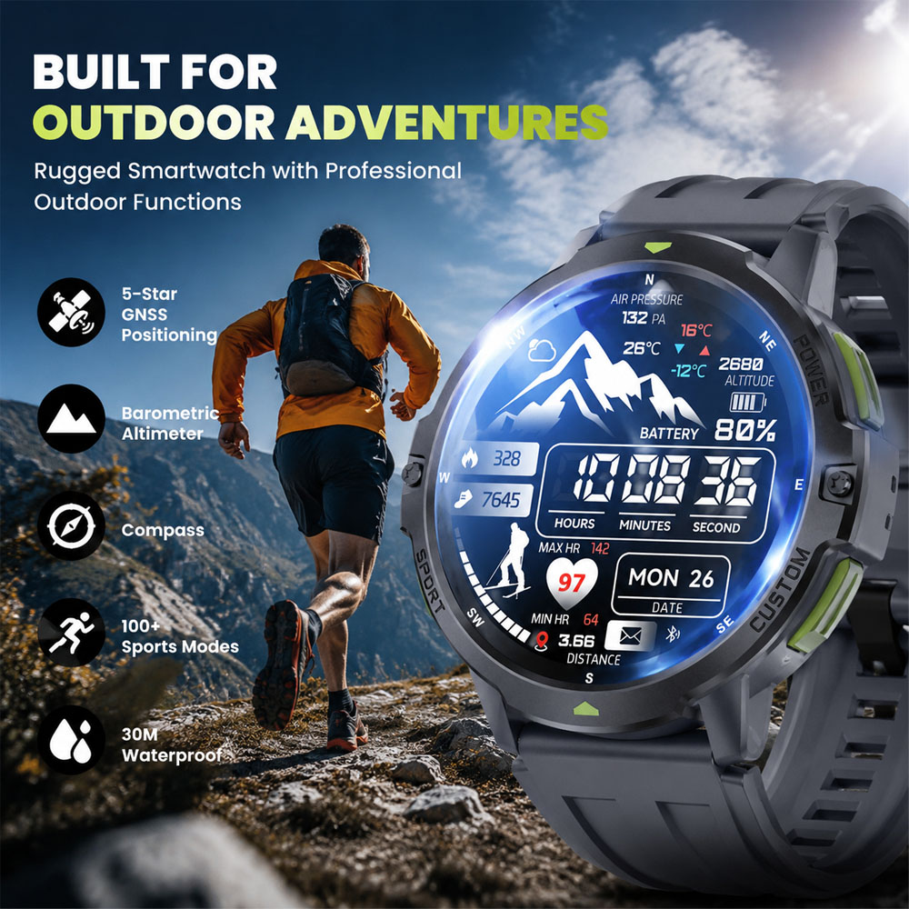 Smartwatch Timex Watches For Men - Nuovo Smartwatch GPS Militare 2026, Impermeabile