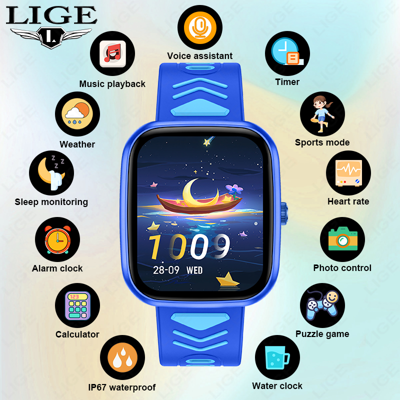 Smartwatch Watches Gift For Boys On Birthday - Smartwatch per Bambini LIGE, Impermeabile, con