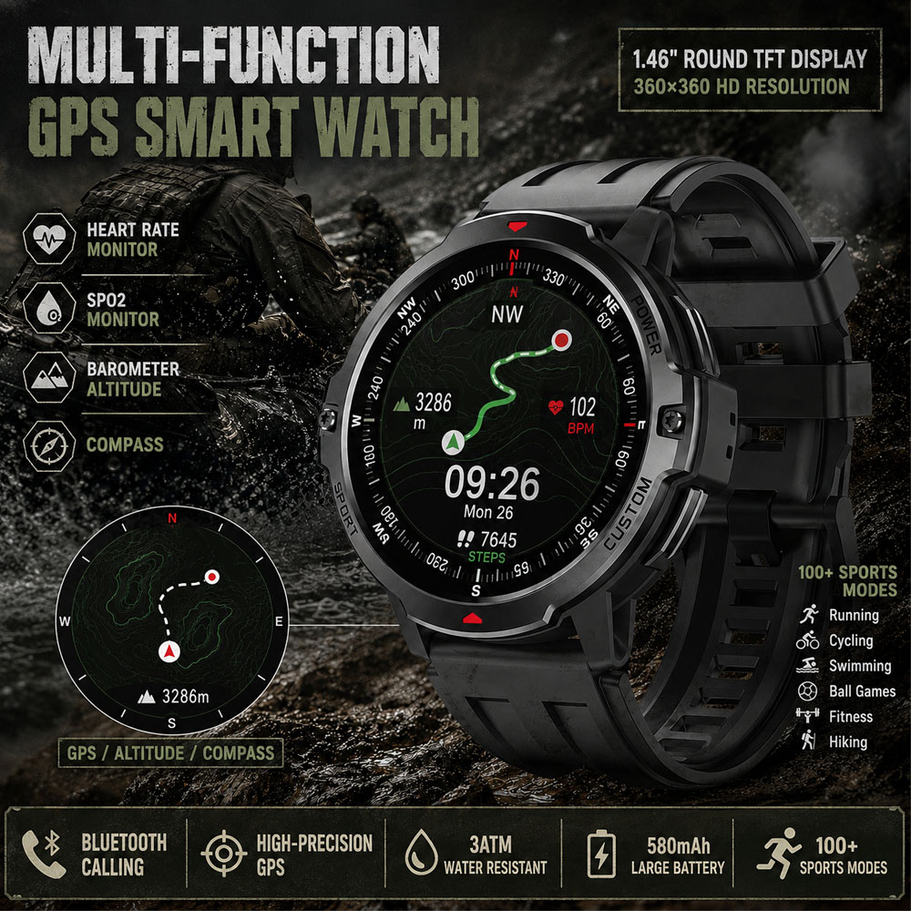 Smartwatch Timex Watches For Men - NUOVO Smartwatch GPS Militare da 1,46