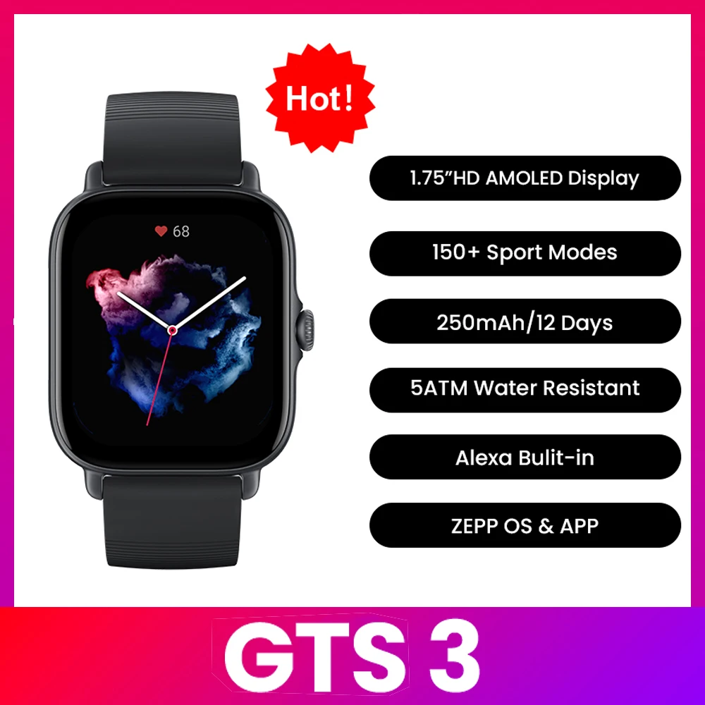 Smartwatch Timex Watches For Men - Smartwatch Amazfit GTS 3, Impermeabile 5ATM,