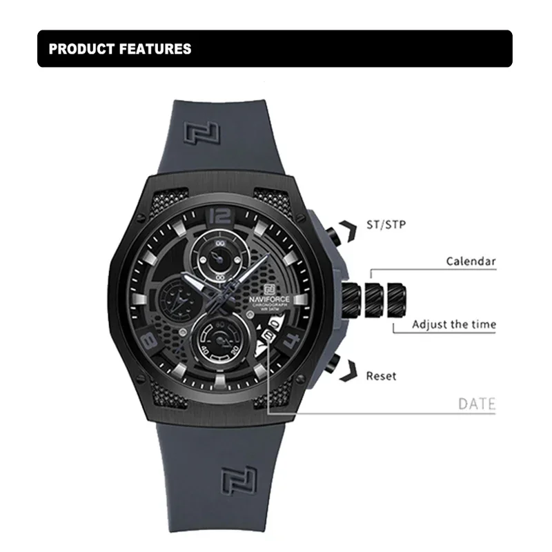 NAVIFORCE NF8051T Orologi da u - Silicone Sport Band recensione e prezzo