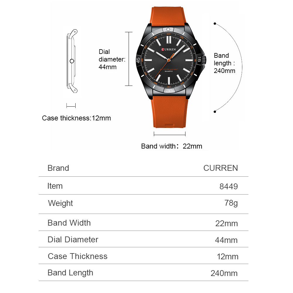 CURREN Orologio da uomo minima - Silicone Sport Band recensione e prezzo