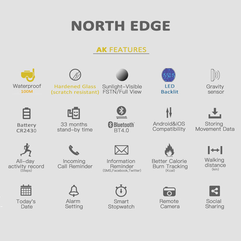 NORTH EDGE AK 100M Smartwatch  - Smartwatch Digital Watches For Men recensione e prezzo
